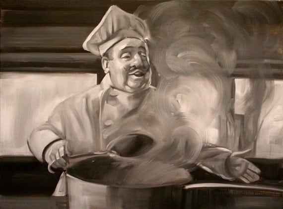 Steam, oil paint on linen canvas, 18"x24"x.5" inches by Kenney Mencher