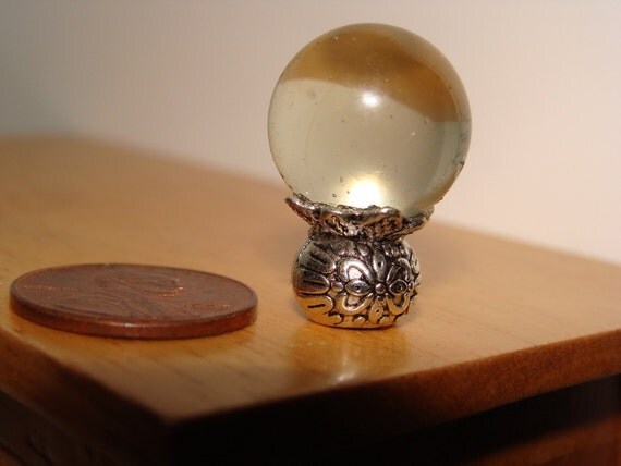 Crystal gazing ball dollhouse miniature 1:12 scale