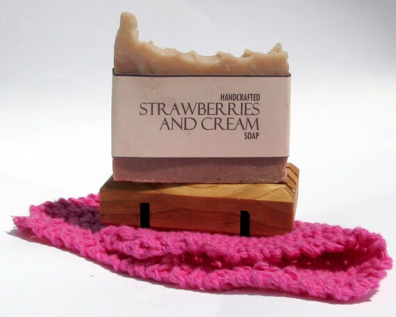 Strawberries and Cream Soap Handcrafted Cold Process Vegan Friendly