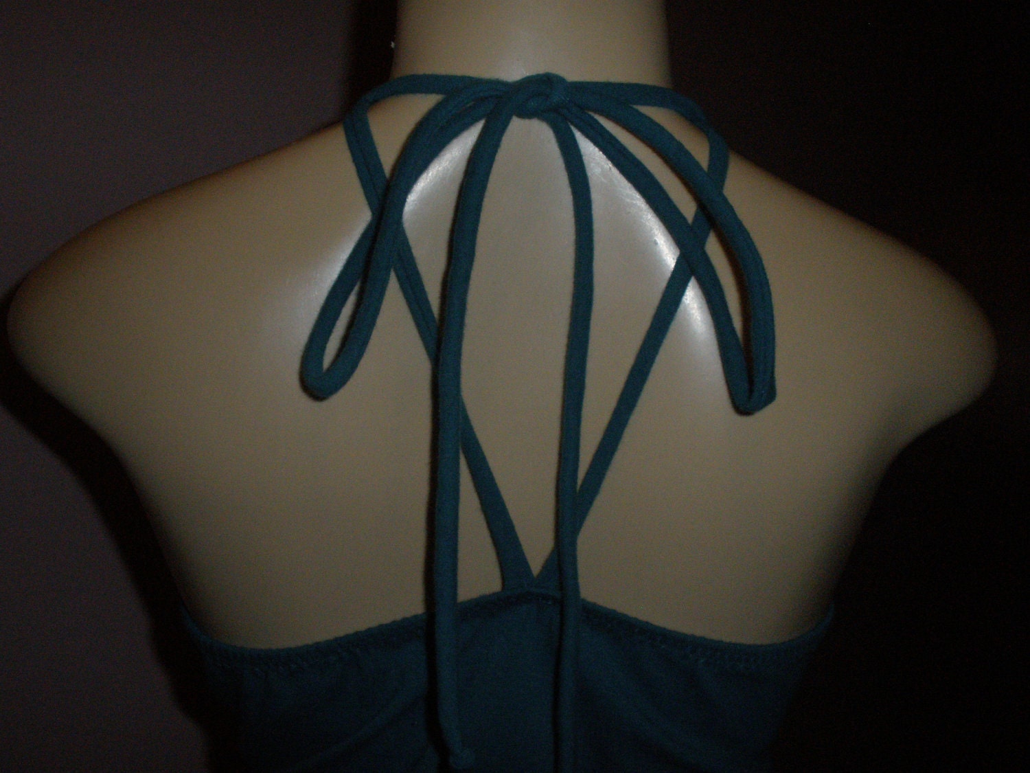 Cute Teal Color Tie String Womens Tank Top Fits Size Large and XLarge Also Multiple Ways to Tie Strings