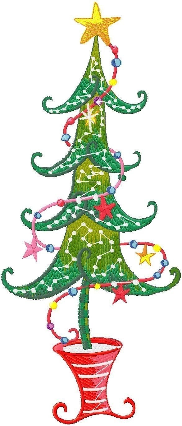 Free Christmas Tree machine embroidery design