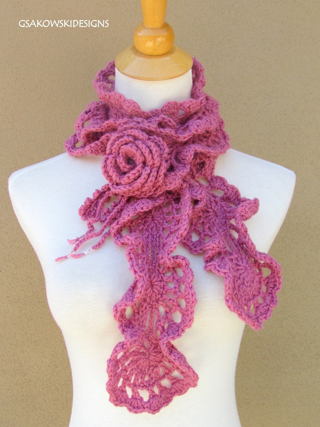 Valentine Scarf Pattern - Crochet -- All About Crocheting -- Free