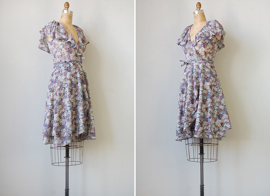 vintage 1970s dress / 1970s floral dress / Thornberry Thistle Dress